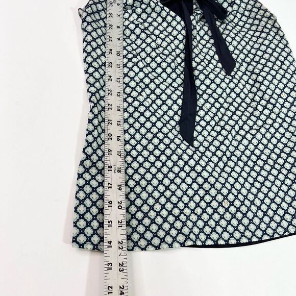 Tory Burch Blouse Silk Womens 0 (XS) Multi Color Necktie Sleeveless Pattern Top - Picture 4 of 10